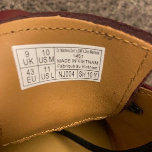 ***SOLD***    Doc Martens 1461 Cherry Red Men's Oxfords - US10 - Picture 7 of 9